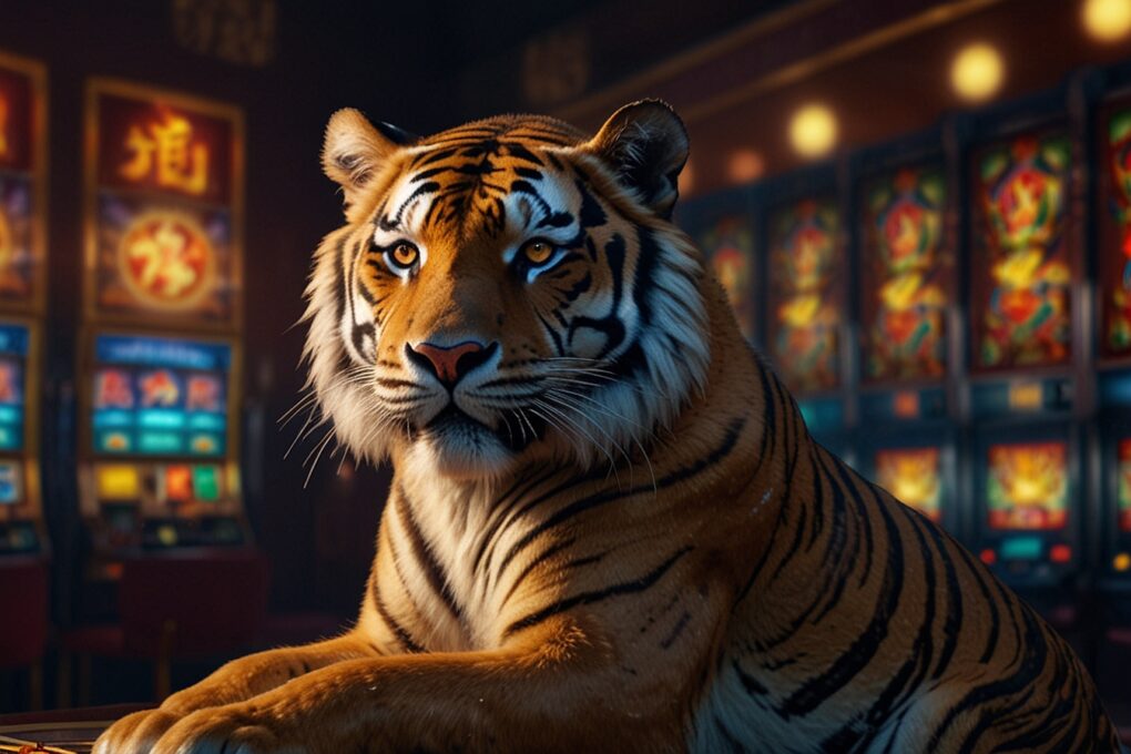 Fortune Tiger Pinup slot con tigre dorado y monedas, juego de casino online popular en Chile 2026